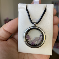 Pendentif médaillon améthyste