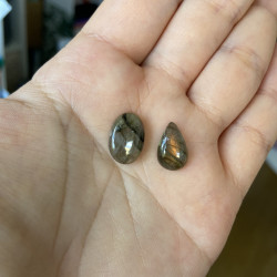 Duo cabochons labradorite